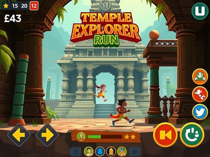 Temple Explorer Run multiplayer mode showing players competing in temple challenge